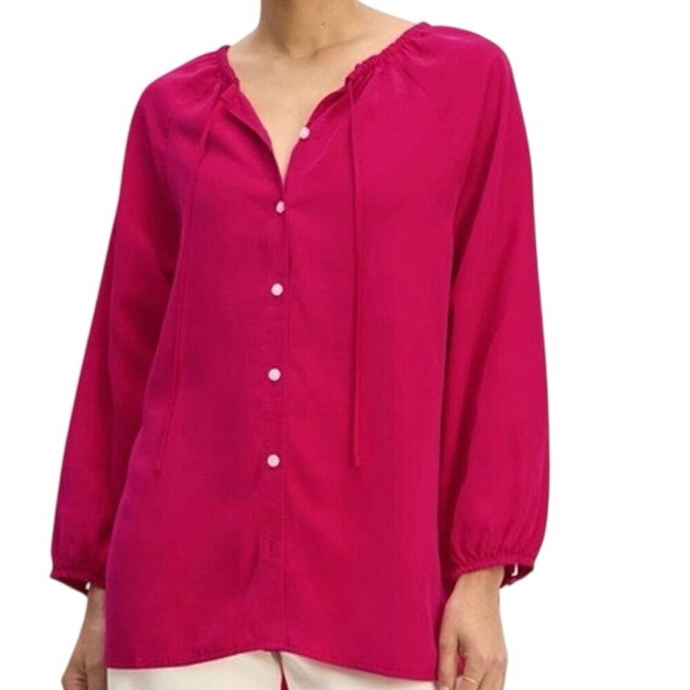 NWT Everlane The Gathered Button Front Blouse, S